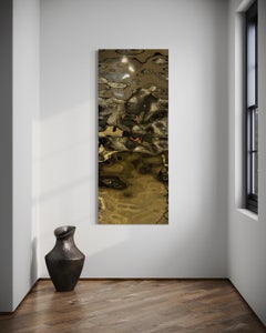 Contemporary Wall Décor Aqua High Wave Gold