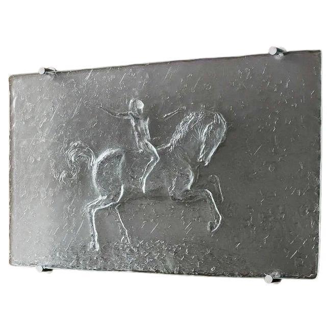 One of a Kind Contemporary Wall Decor "Horse" made of Glass