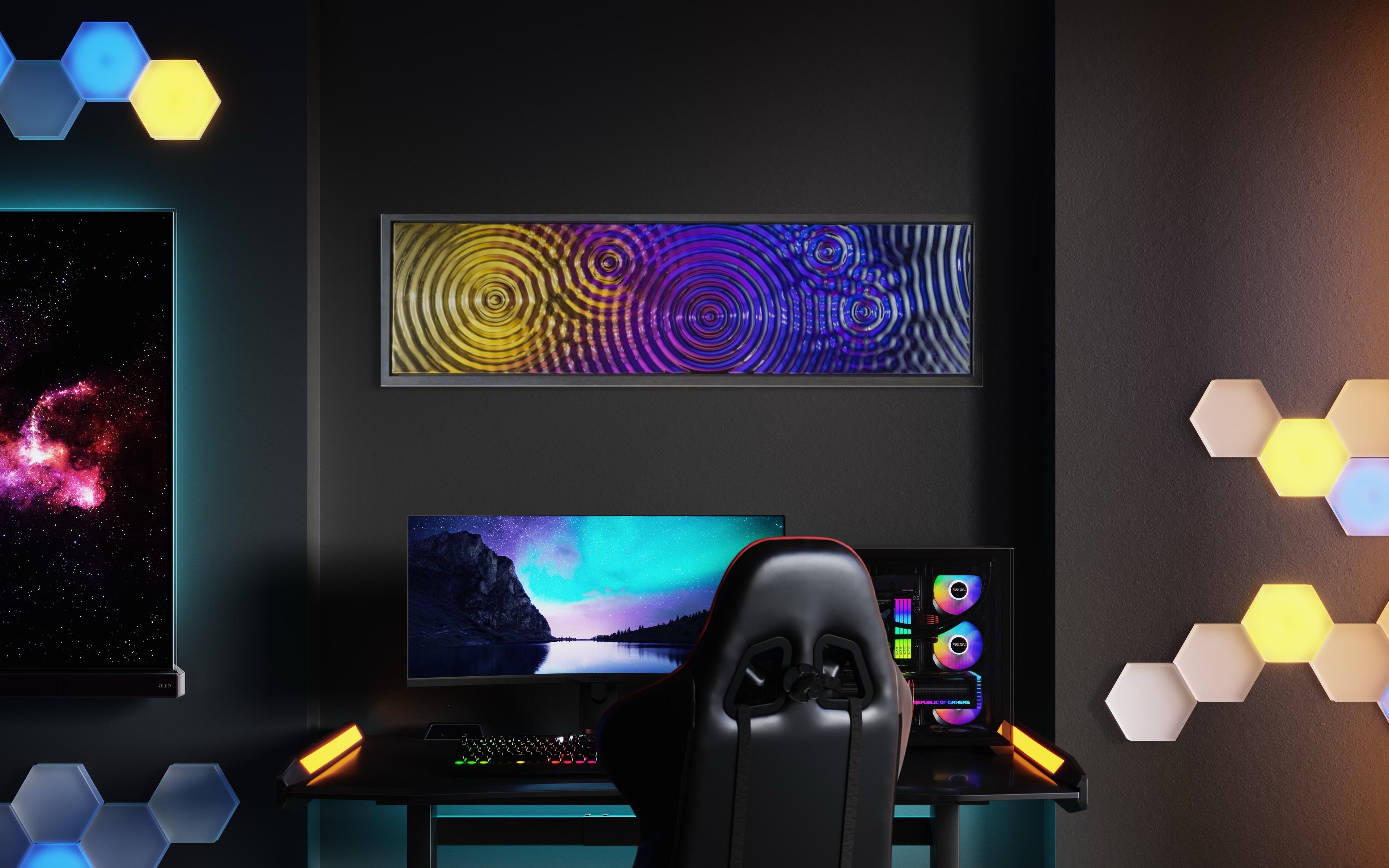 Zeitgenössische Wanddekoration Interference 5 Drops Multicolor Wandbild (Ukrainisch) im Angebot