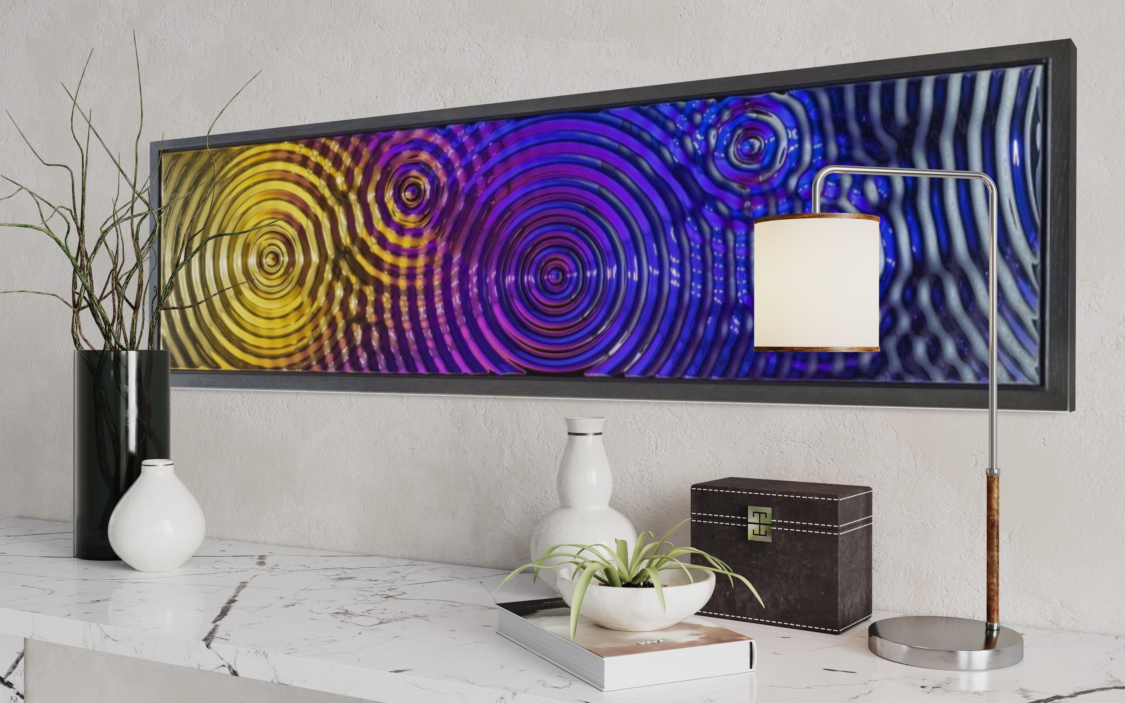 Zeitgenössische Wanddekoration Interference 5 Drops Multicolor Wandbild im Zustand „Neu“ im Angebot in West Hollywood, CA