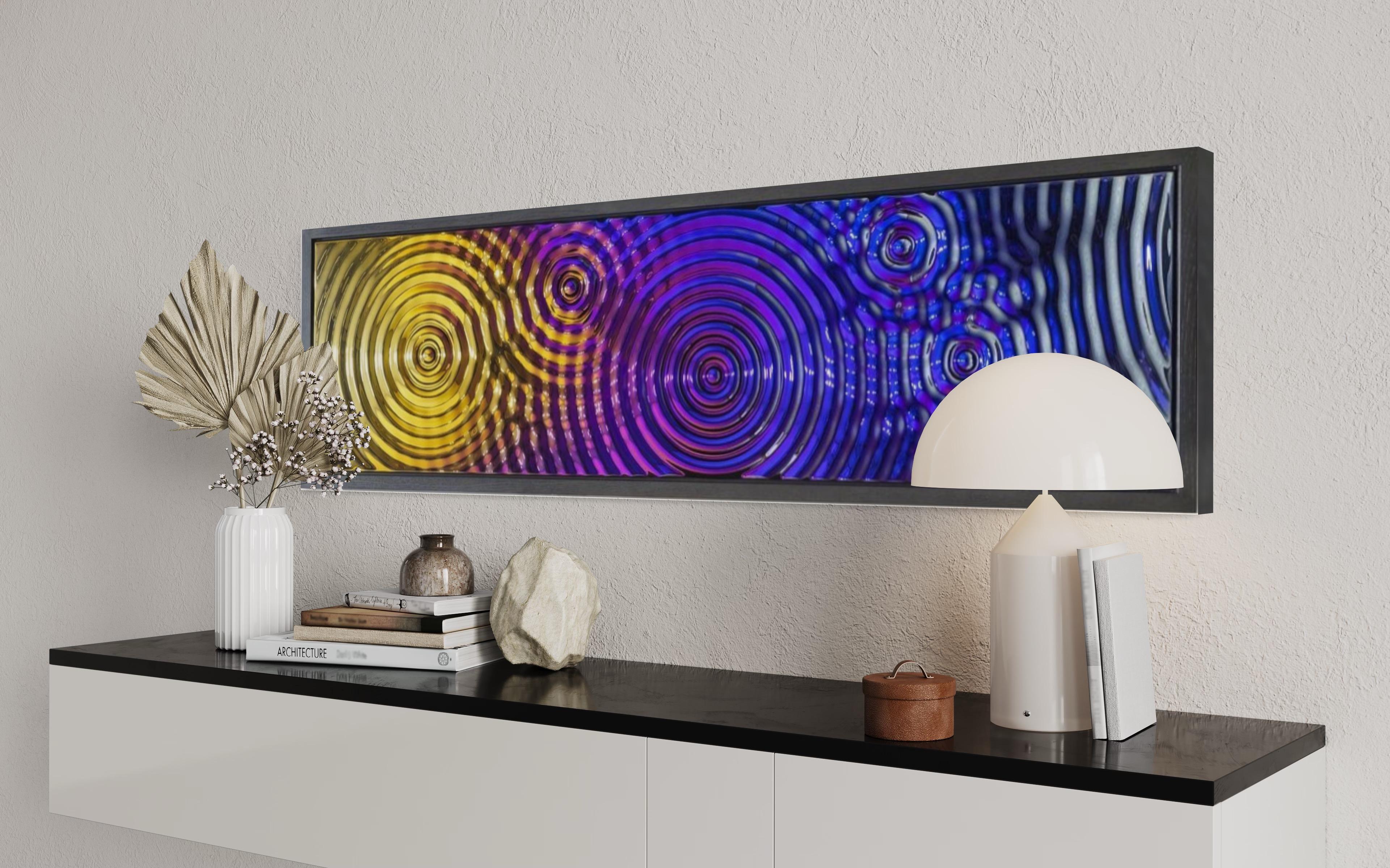 Zeitgenössische Wanddekoration Interference 5 Drops Multicolor Wandbild (21. Jahrhundert und zeitgenössisch) im Angebot