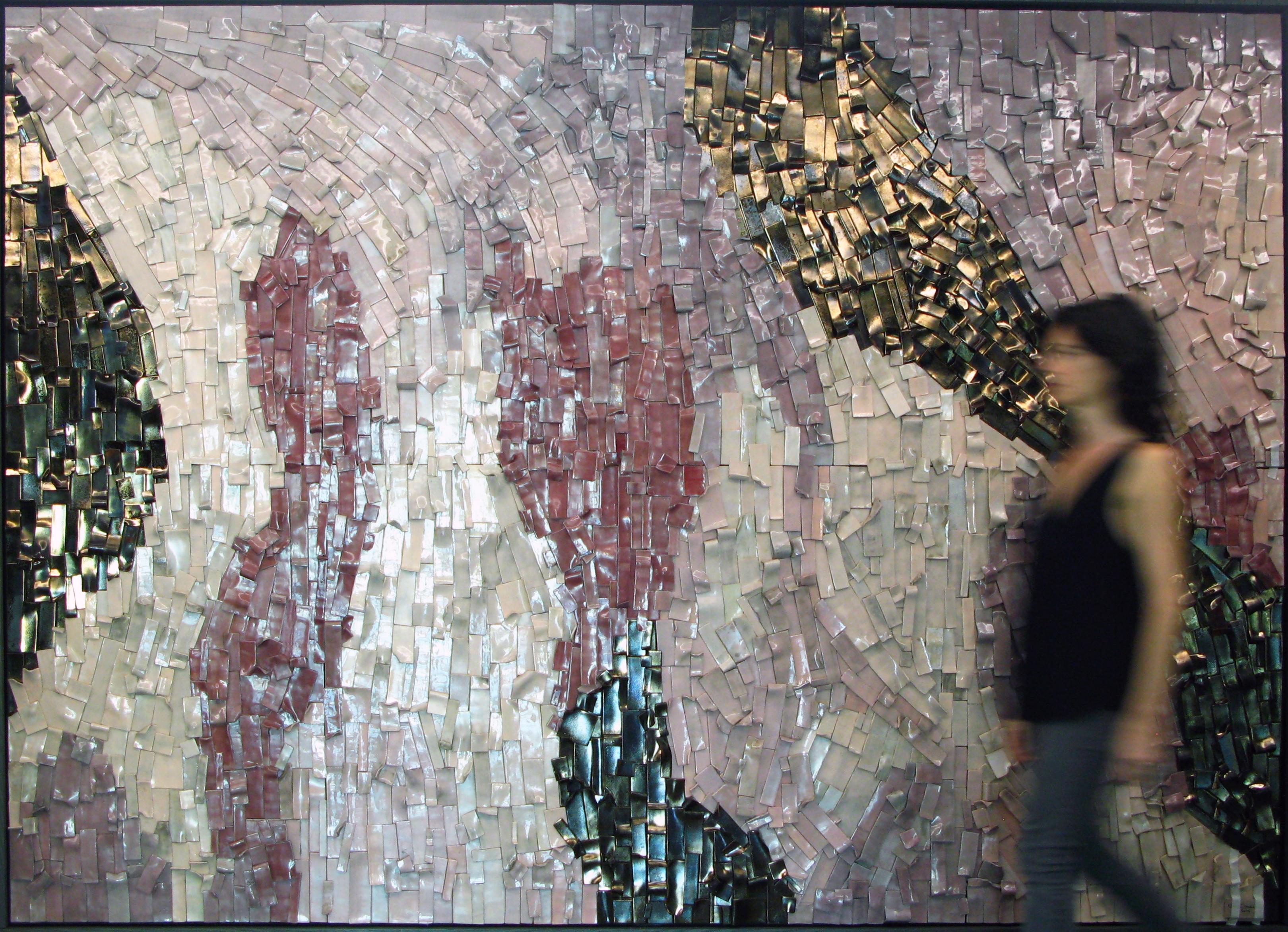 Art Deco Contemporary Wall Decorative Ceramic Panel by Clara Graziolino, Italie. For Sale