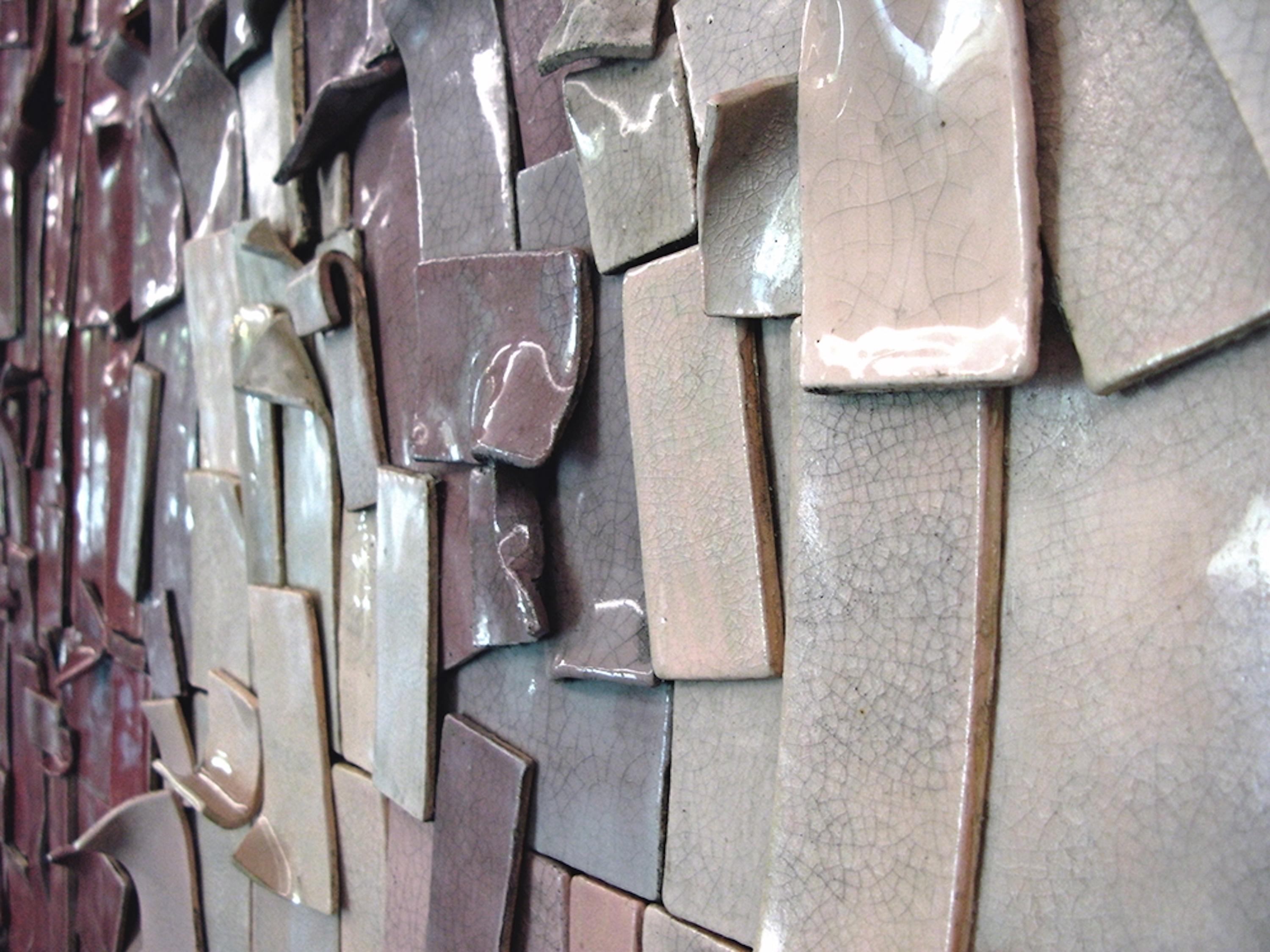 Glazed Contemporary Wall Decorative Ceramic Panel by Clara Graziolino, Italie. For Sale