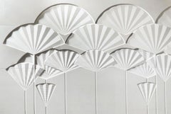 Caractéristique murale contemporaine en marbre blanc inspiré de l'Art déco