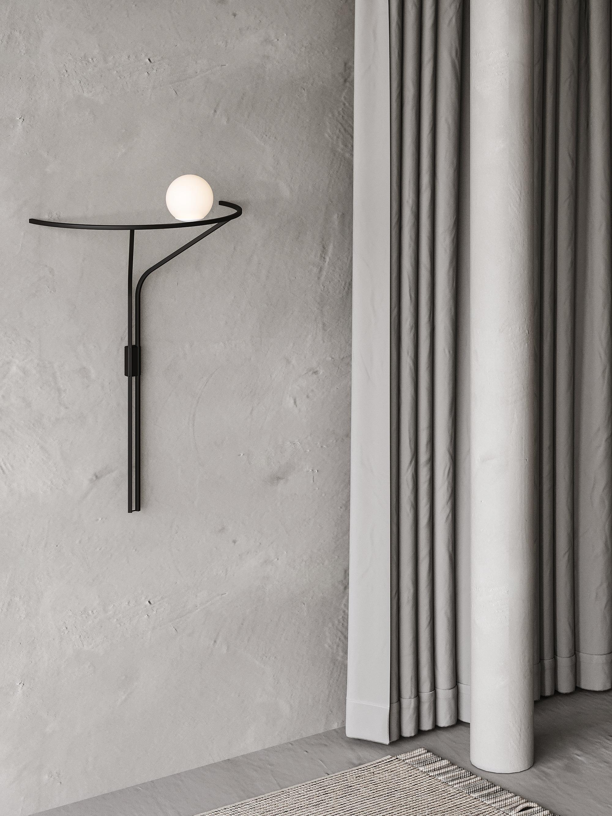 NA LINII
wall lamp

DESCRIPTION
It is a charismatic product that should not be perceived literally, but with a goal to distinguish the symbolism and image of the source.

Pure geometric figures build the lighting fixture; rectangle lines and a