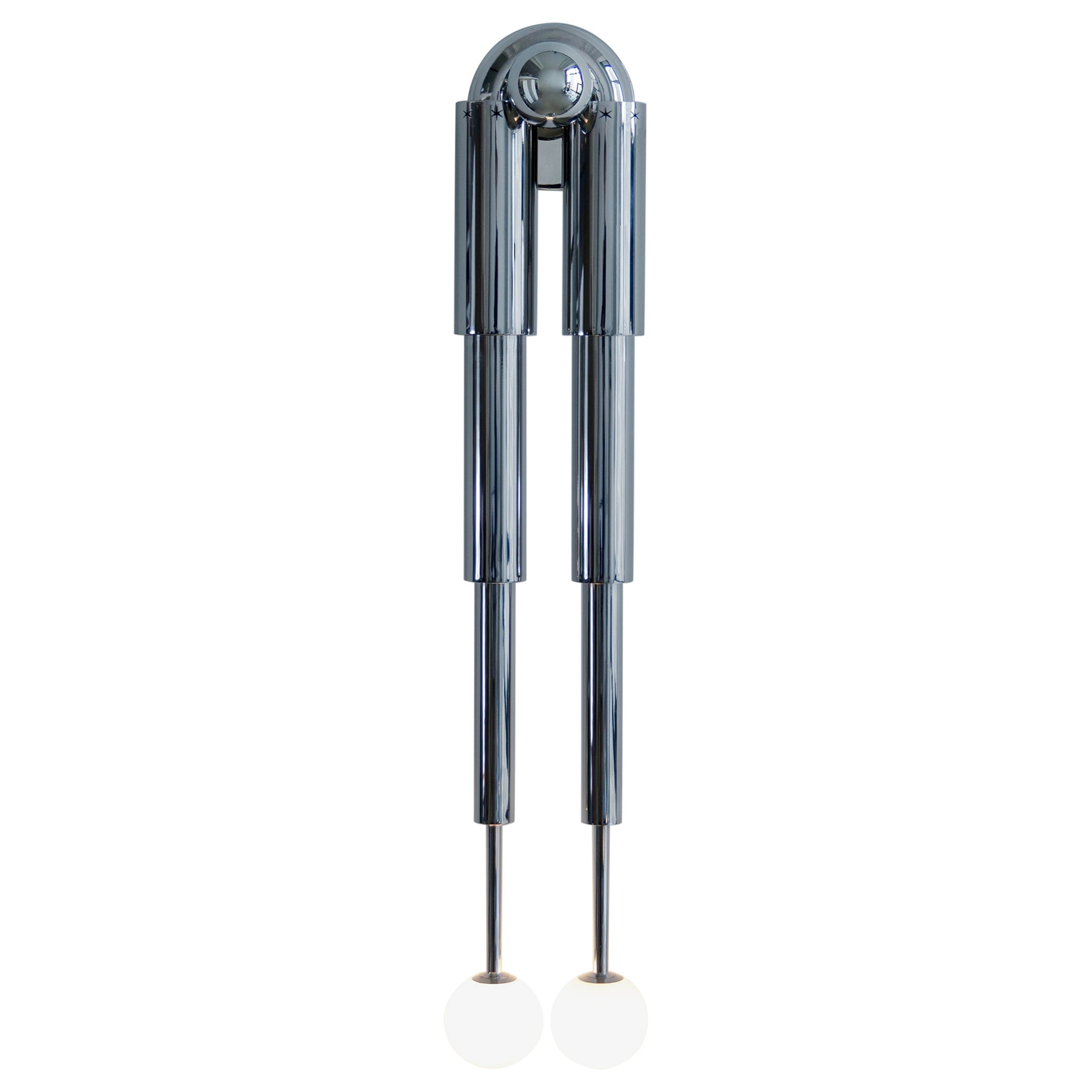 Contemporary Wall Lamp 'Nebula-3-2' by TheShaw, Stainless Steel and Glass For Sale