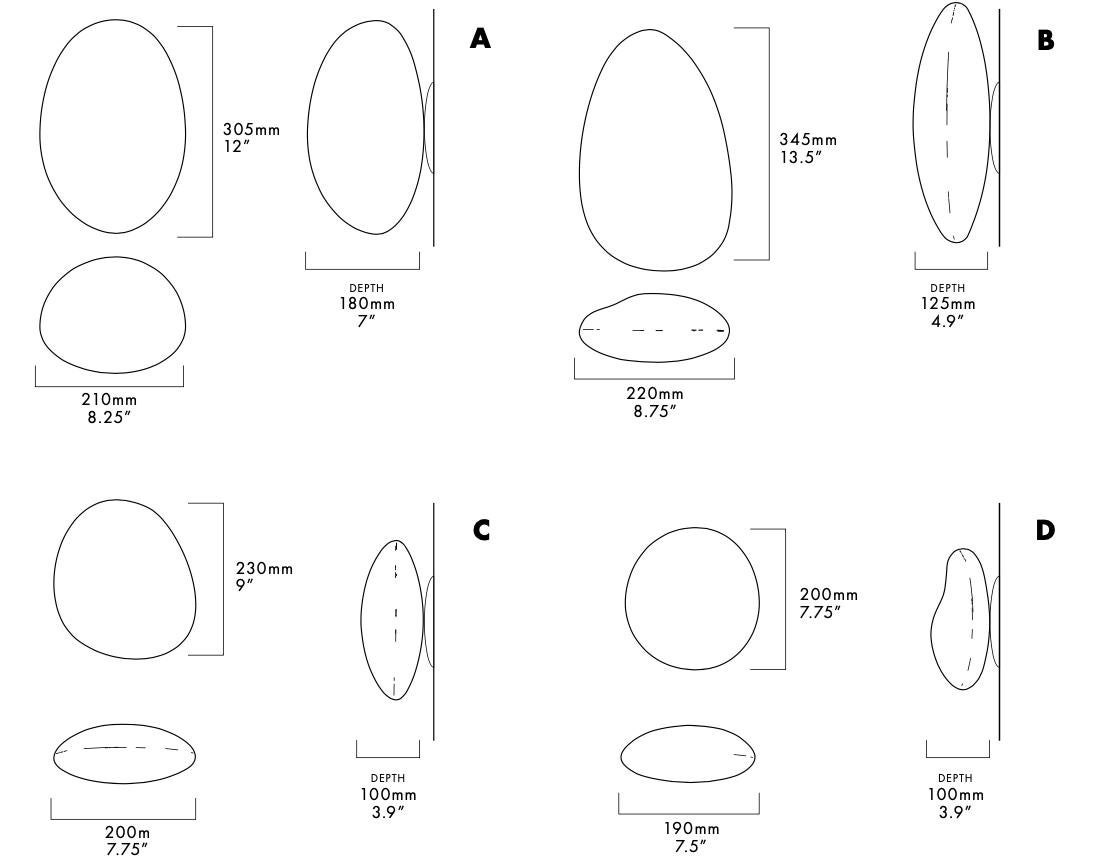 Contemporary Wall Lamp 'Pebble' by Andlight, Shape B, White For Sale 5