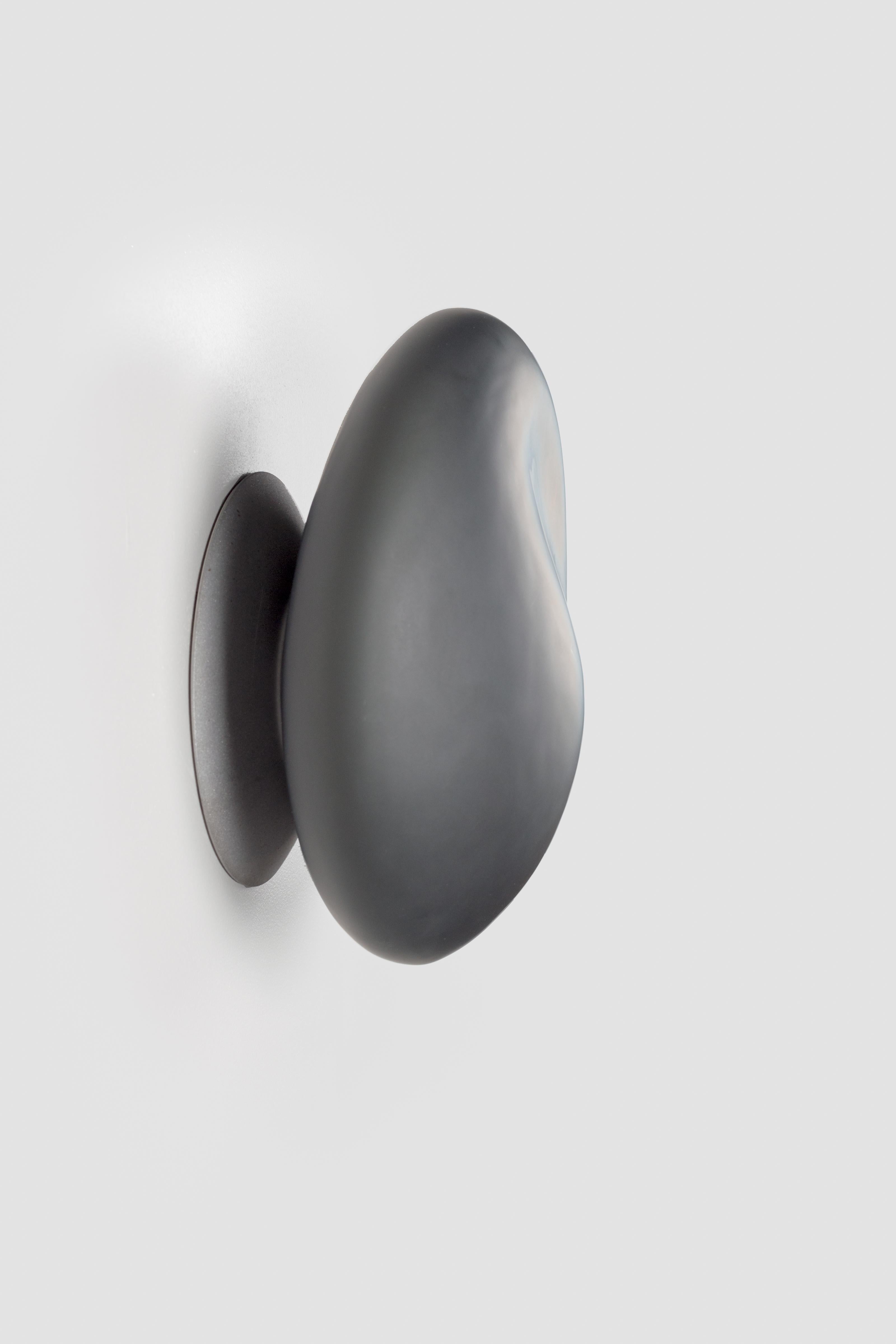 Glass Contemporary Wall Lamp 'Pebble' by Andlight, Shape D, Slate For Sale