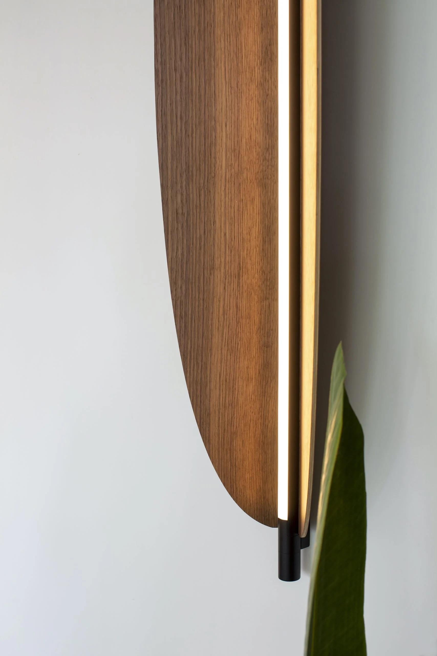Organic Modern Contemporary Wall Lamp 'Thula 562.43' by Federica Biasi x Tooy, Black + Walnut For Sale