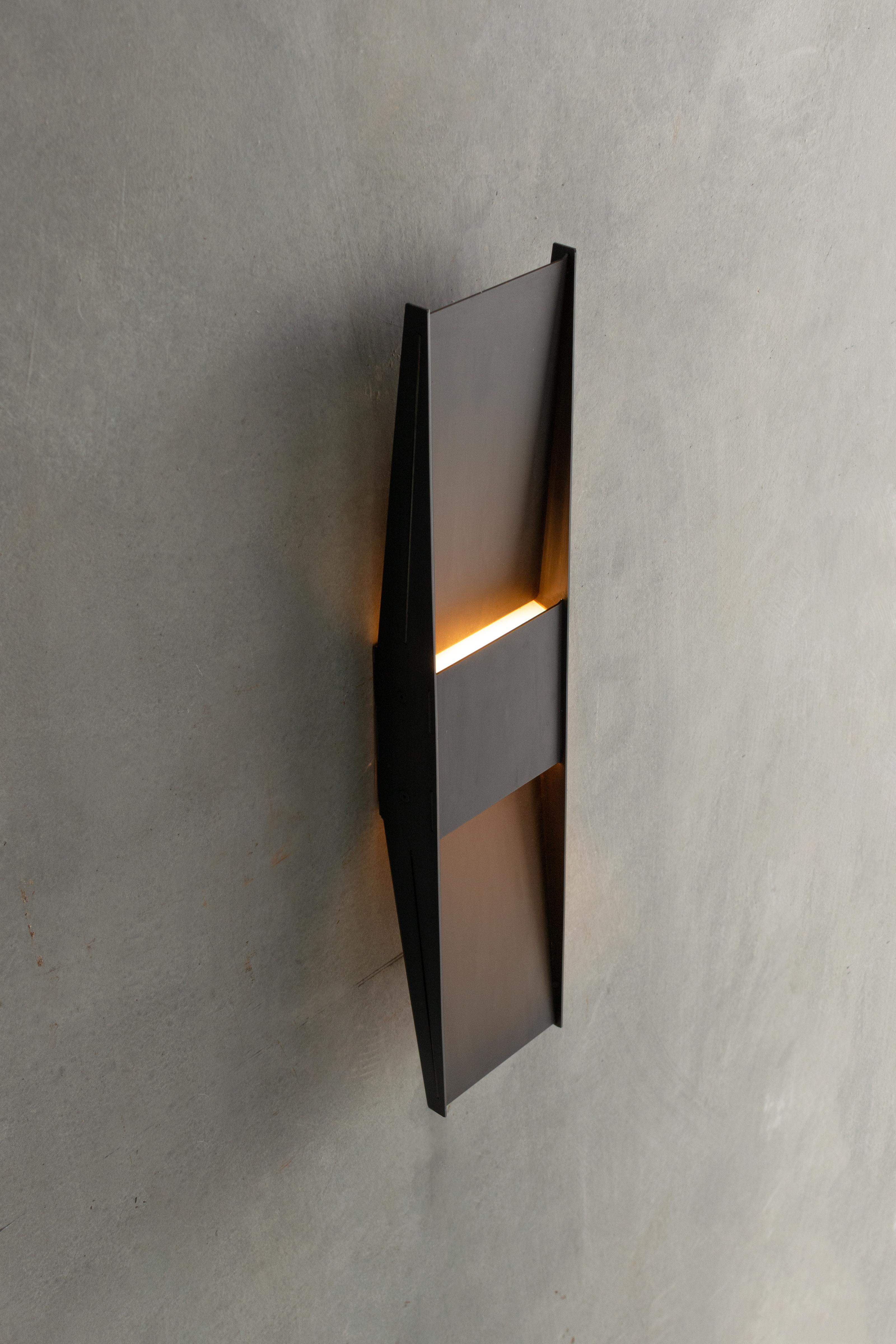 Industrial Contemporary Wall Lamp 'Vector' by A-N-D, Black Steel For Sale