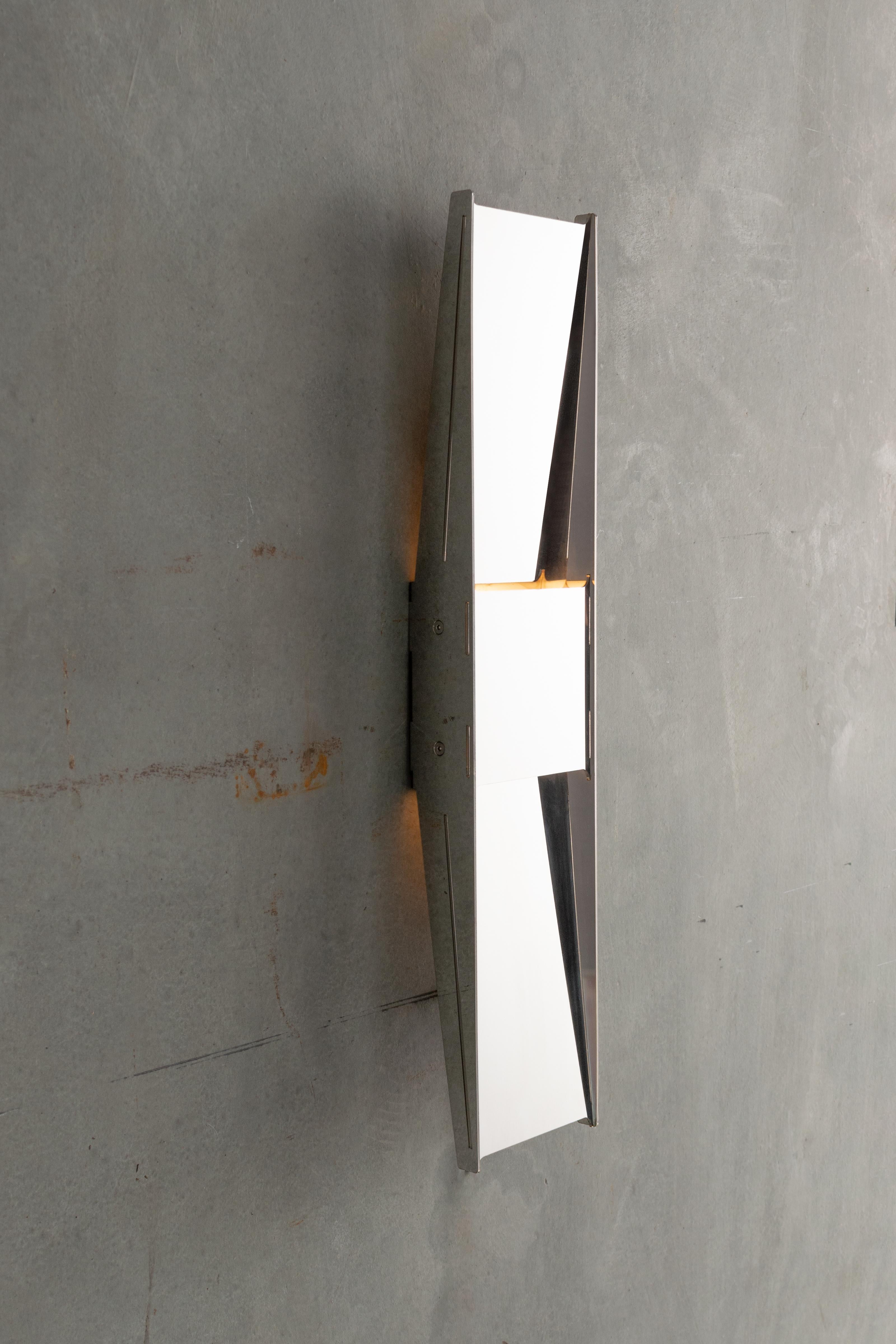 Industrial Contemporary Wall Lamp 'Vector' by A-N-D, Polished Steel For Sale