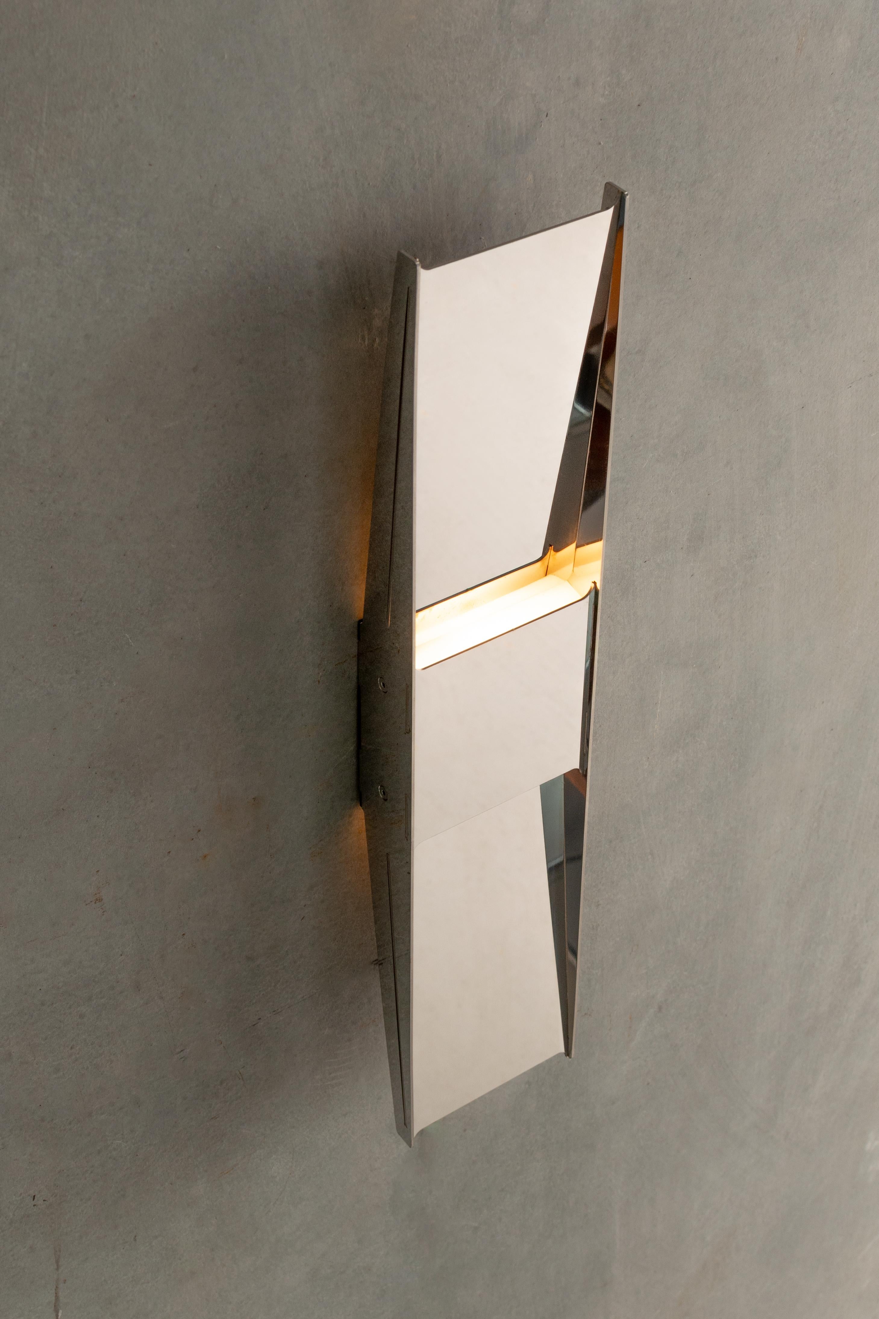 Canadian Contemporary Wall Lamp 'Vector' by A-N-D, Polished Steel For Sale