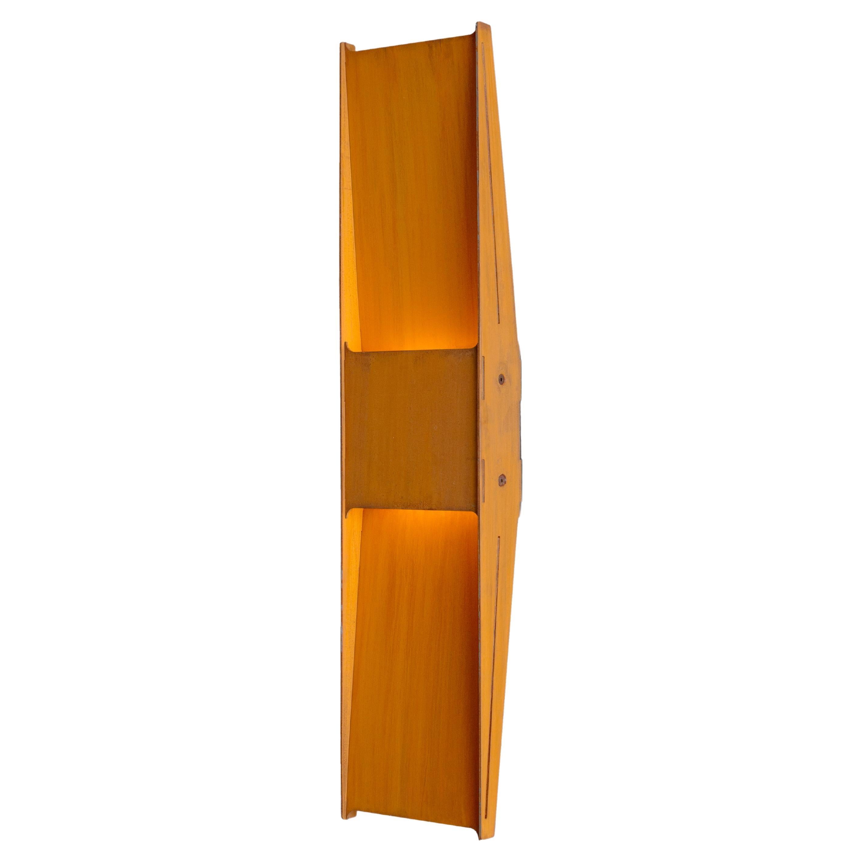 Contemporary Wall Lamp 'Vector' by A-N-D, Weathered Steel For Sale
