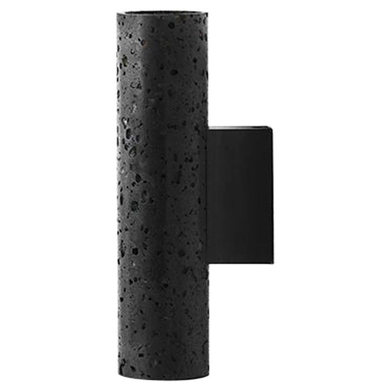 Contemporary Wall Lamps 
W01
 in Black Lava Stone - Only light source set