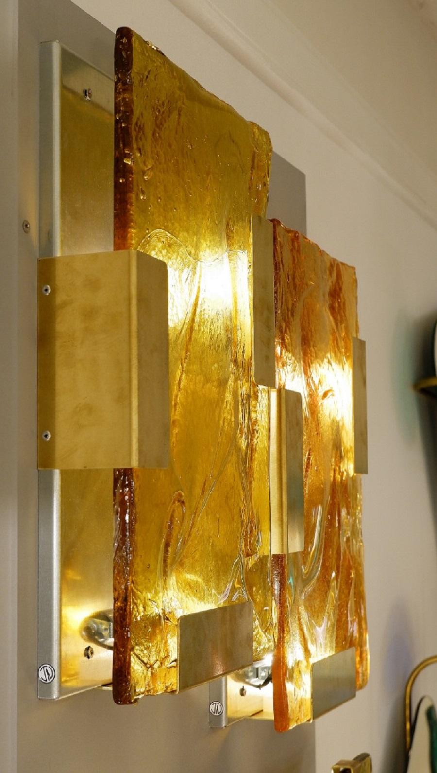 Contemporary Wall Lights, Belgian Creation Signed 