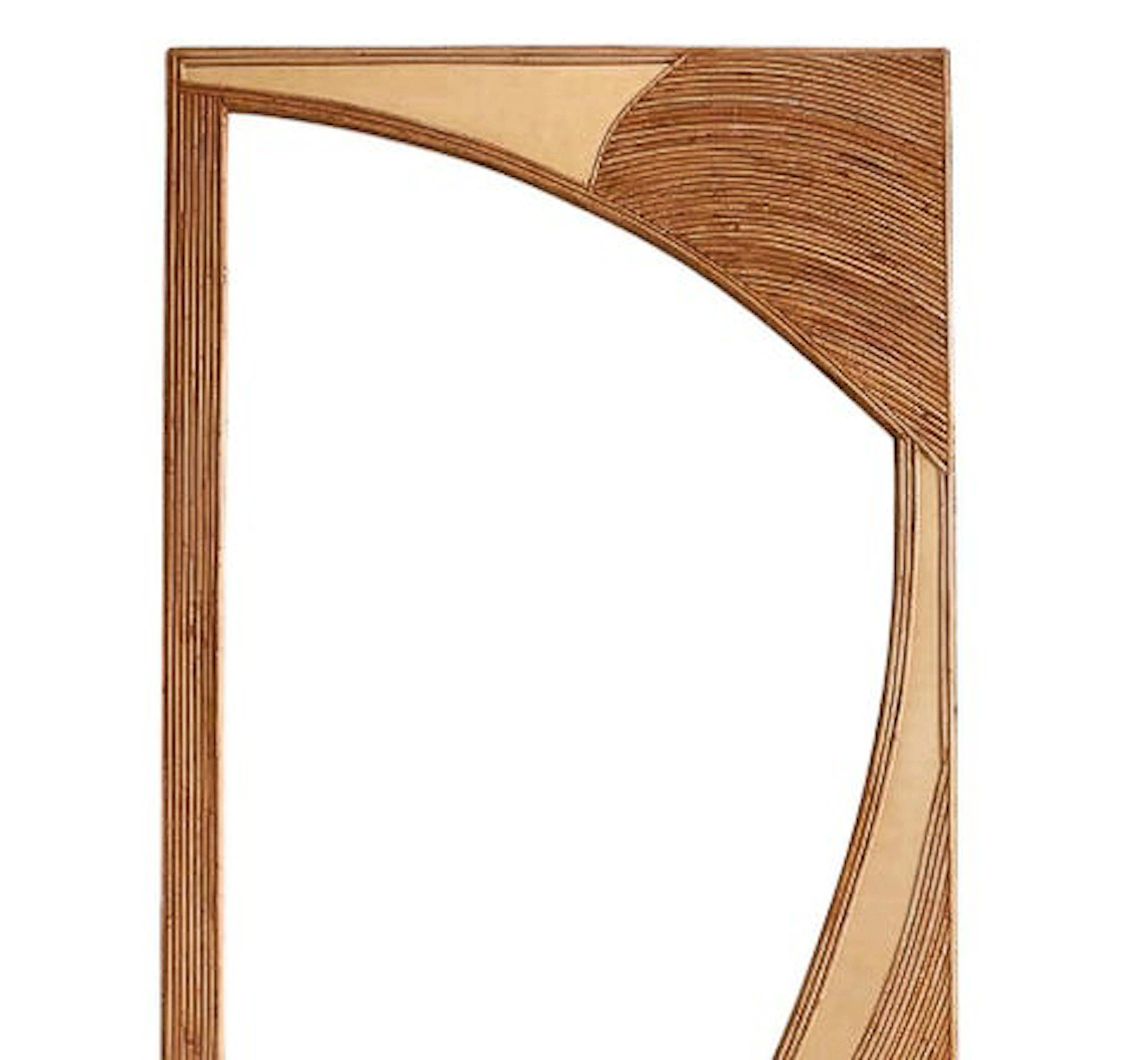 Contemporary Wall Miroir Bamboo and Brass, Italy For Sale 2