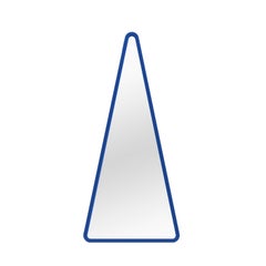 Contemporary Wall Mirror 'Arrow 3' by Oitoproducts, Blue Frame