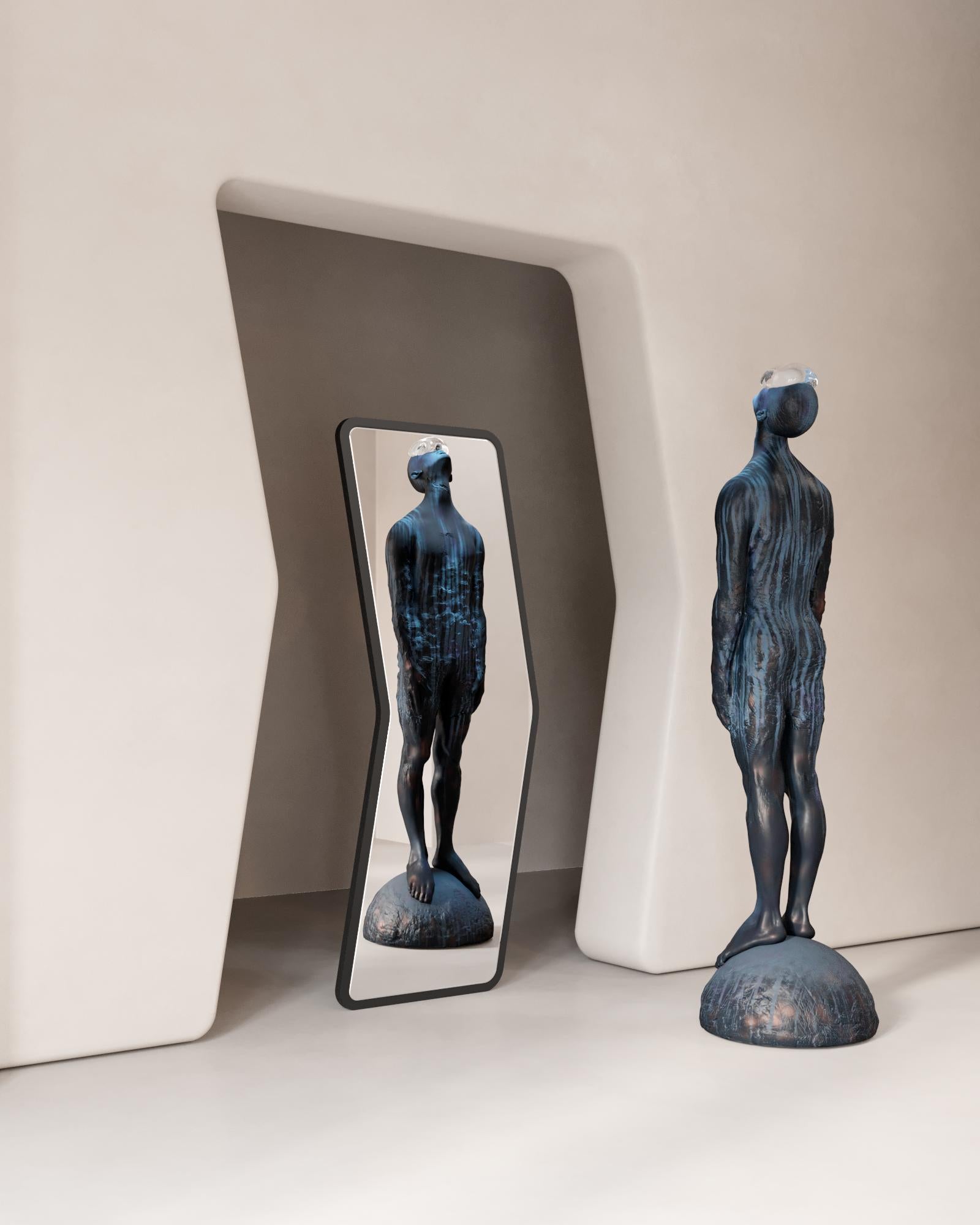 Miroir mural contemporain 'Arrow 6' par Oitoproducts, cadre gris Neuf - En vente à Paris, IDF