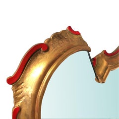 Contemporary One-of-a-kind Sawn Wall Mirror from an Italian Rococo Golden Frame
