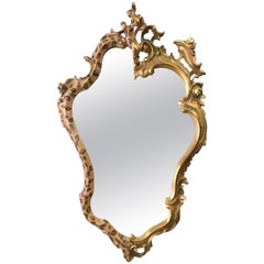 Contemporary Wall Mirror from Two Gilded and Leopard Spot Painted Antique Frames