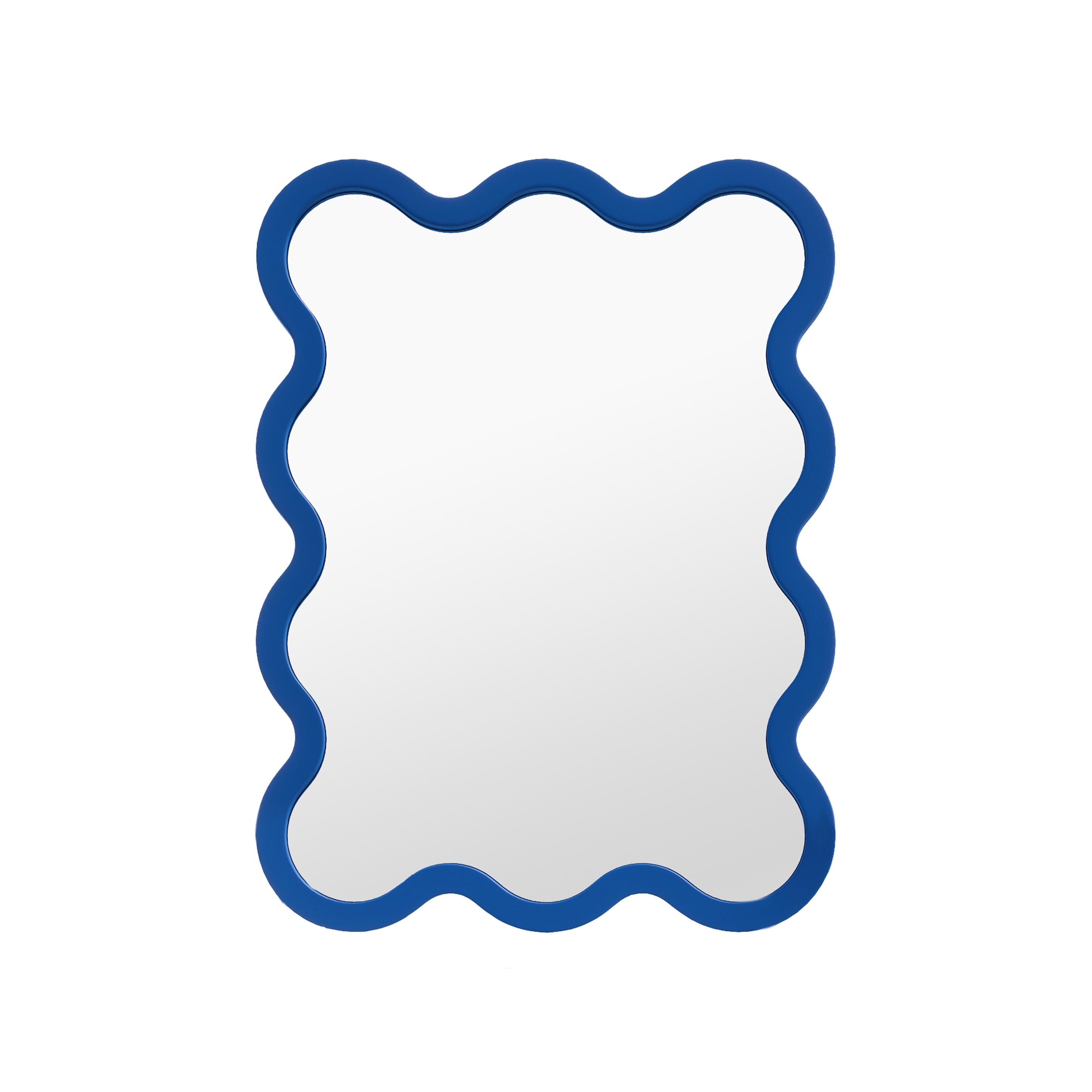 Contemporary Wall Mirror 'Hvyli 10' (3x4) by Oitoproducts, Blue Frame In New Condition For Sale In Paris, IDF