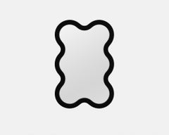 Contemporary Wall Mirror 'Hvyli 6' by Oitoproducts, Black Frame