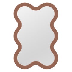 Contemporary Wall Mirror 'Hvyli 6' by Oitoproducts, Mocha Frame