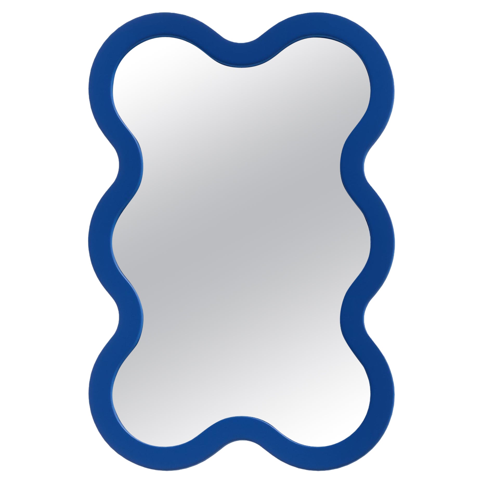 Contemporary Wandspiegel 'Hvyli 6 Mini' von Oitoproducts, Blauer Rahmen