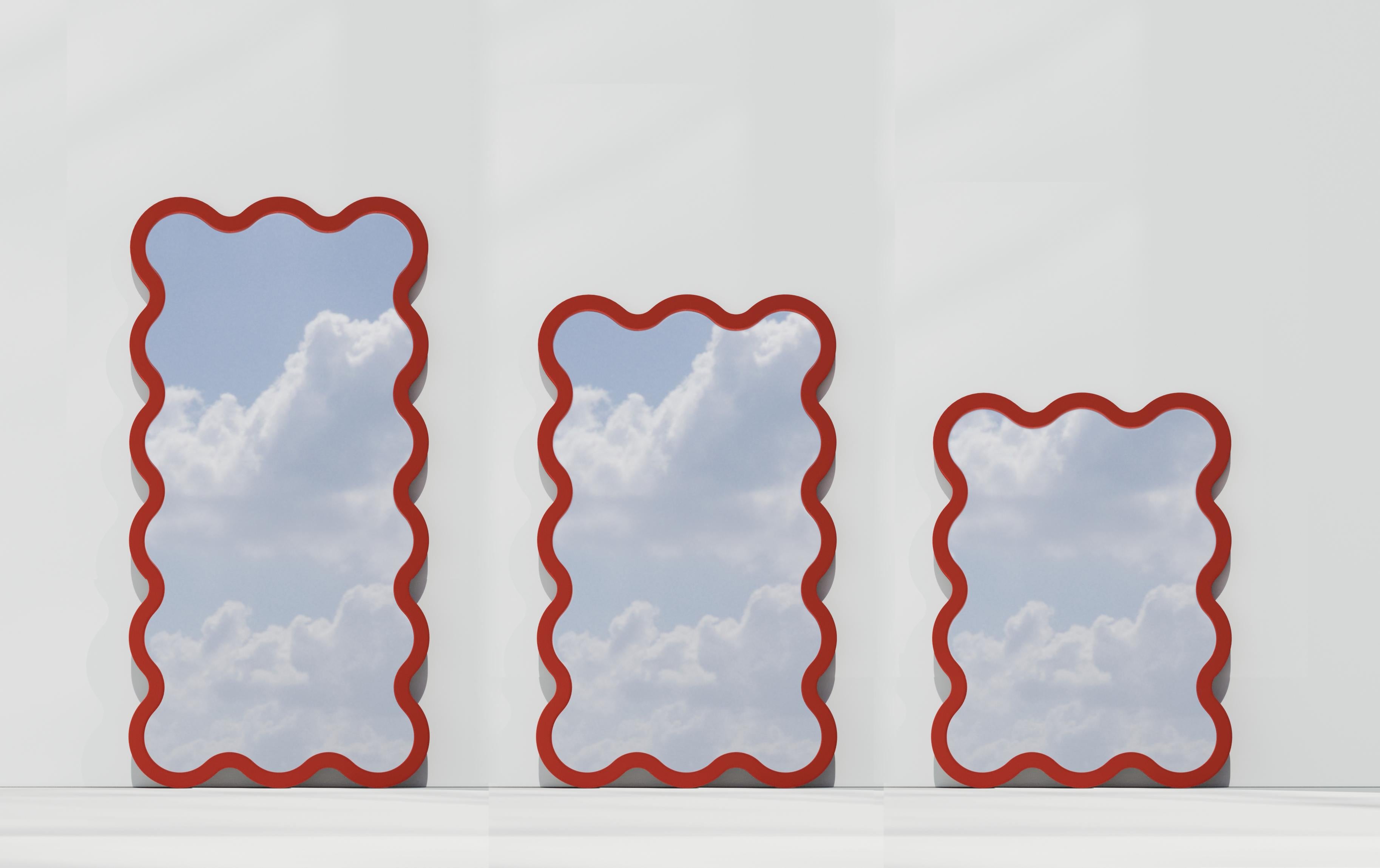 Miroir mural contemporain 'Hvyli 8' (2x4) par Oitoproducts, cadre bleu en vente 4