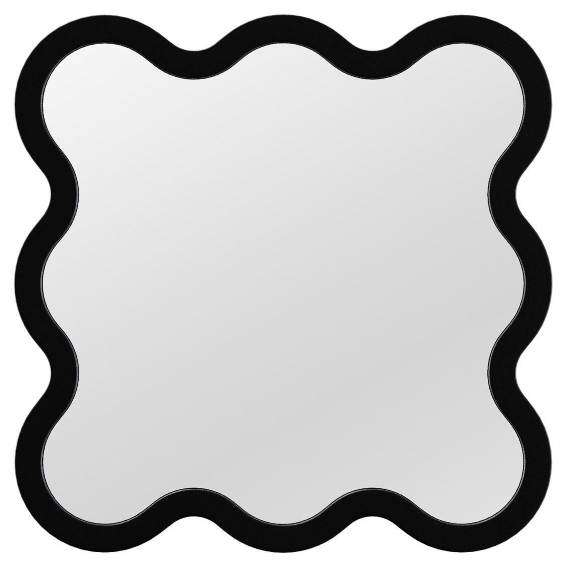Contemporary Wall Mirror 'Hvyli 8' by Oitoproducts, Black Frame