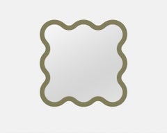 Contemporary Wall Mirror 'Hvyli 8' by Oitoproducts, Green Frame