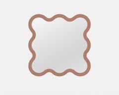 Contemporary Wall Mirror 'Hvyli 8' by Oitoproducts, Mocha Frame