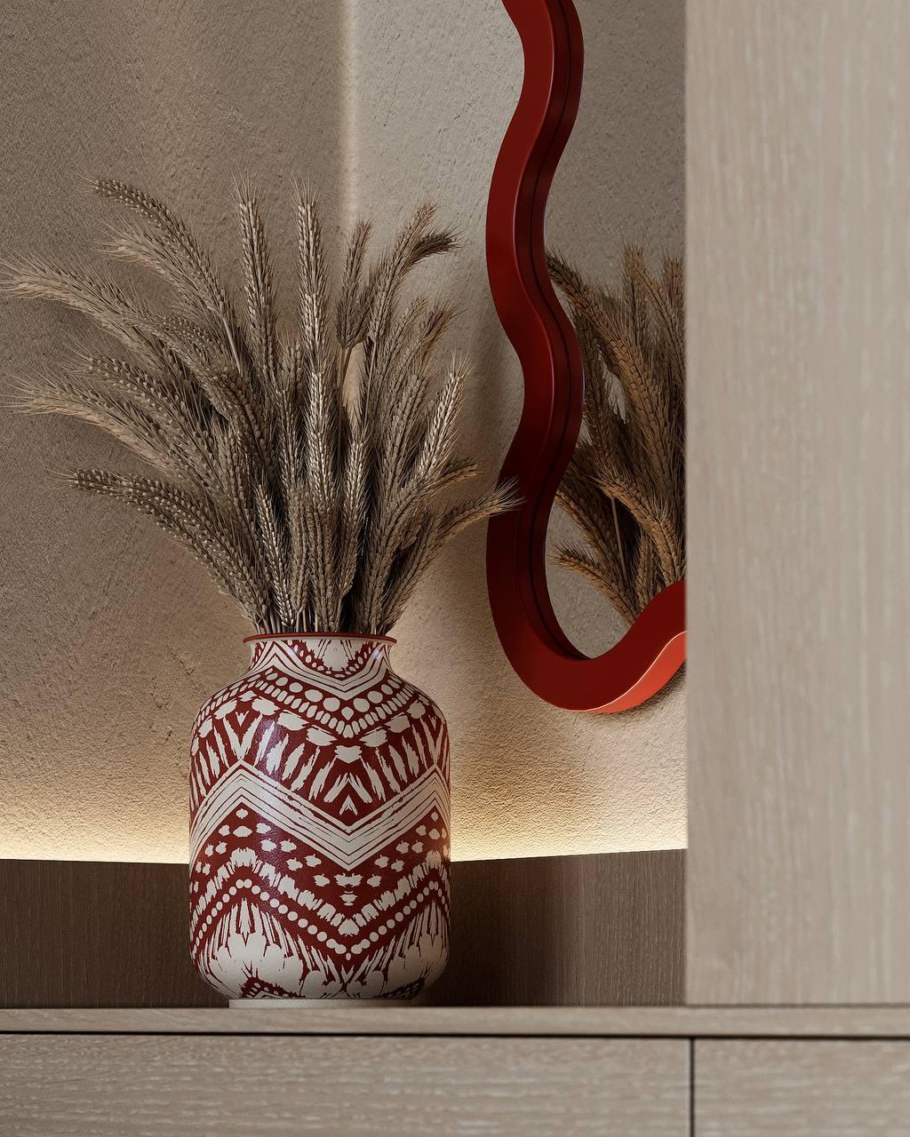 Zeitgenössischer wandspiegel 'Hvyli 8' von Oitoproducts, roter rahmen im Angebot 12