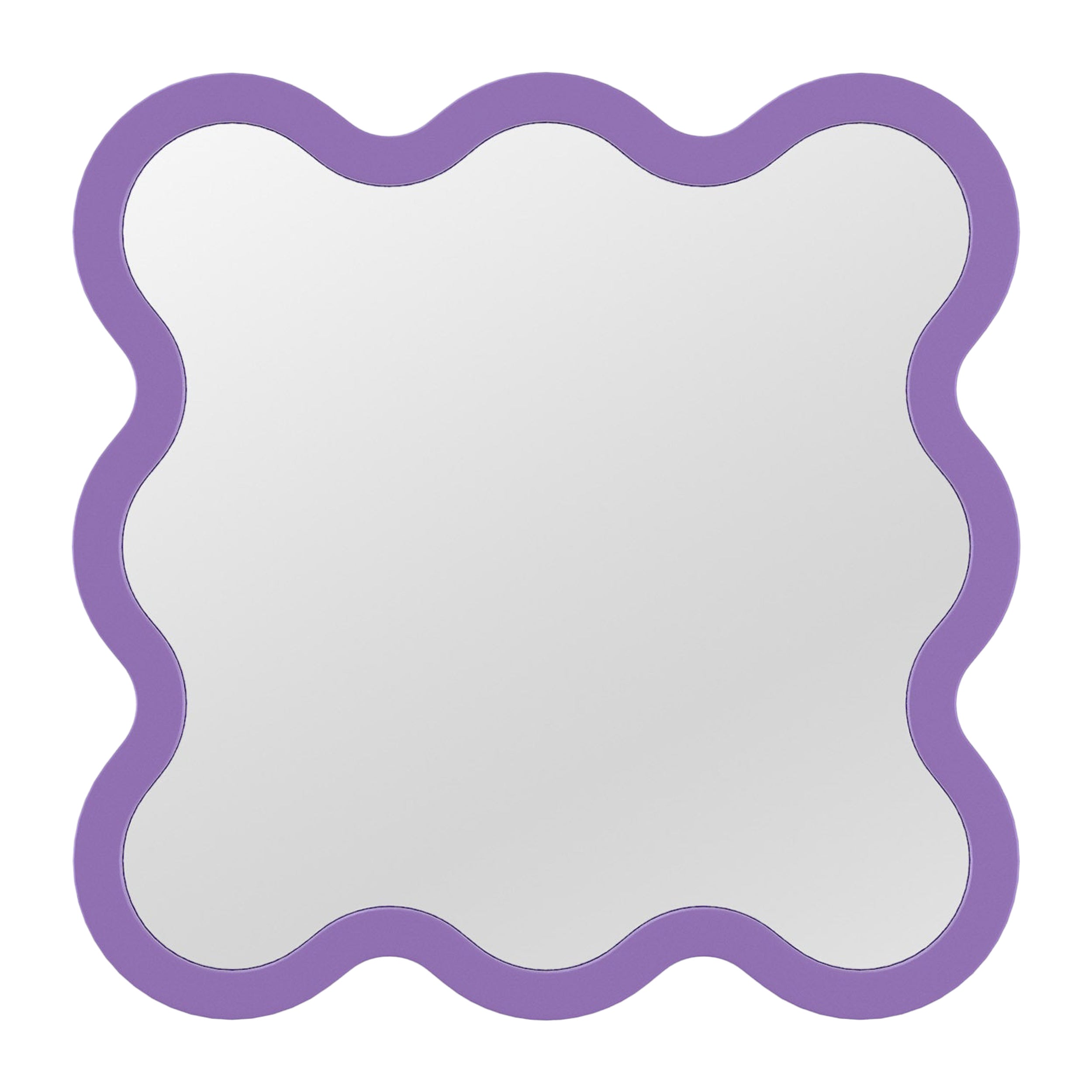 Contemporary Wall Mirror 'Hvyli 8' by Oitoproducts, Violet Frame