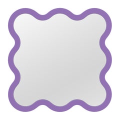 Contemporary Wall Mirror 'Hvyli 8' by Oitoproducts, Violet Frame