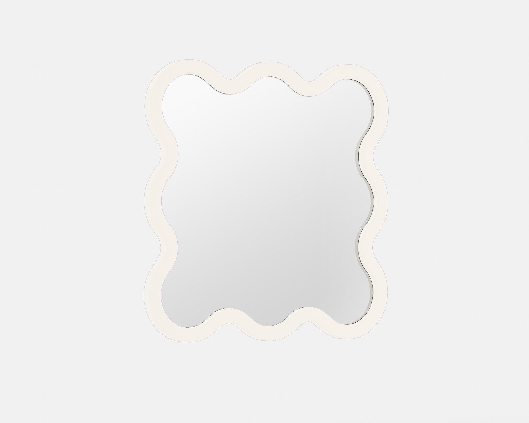 Organique Miroir mural contemporain 'Hvyli 8' par Oitoproducts, cadre blanc en vente
