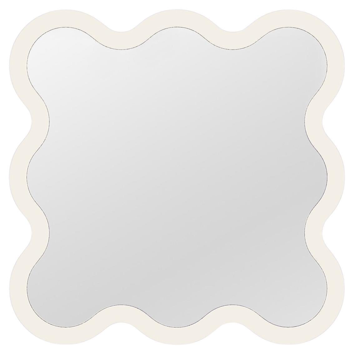 Contemporary Wall Mirror 'Hvyli 8' by Oitoproducts, White Frame