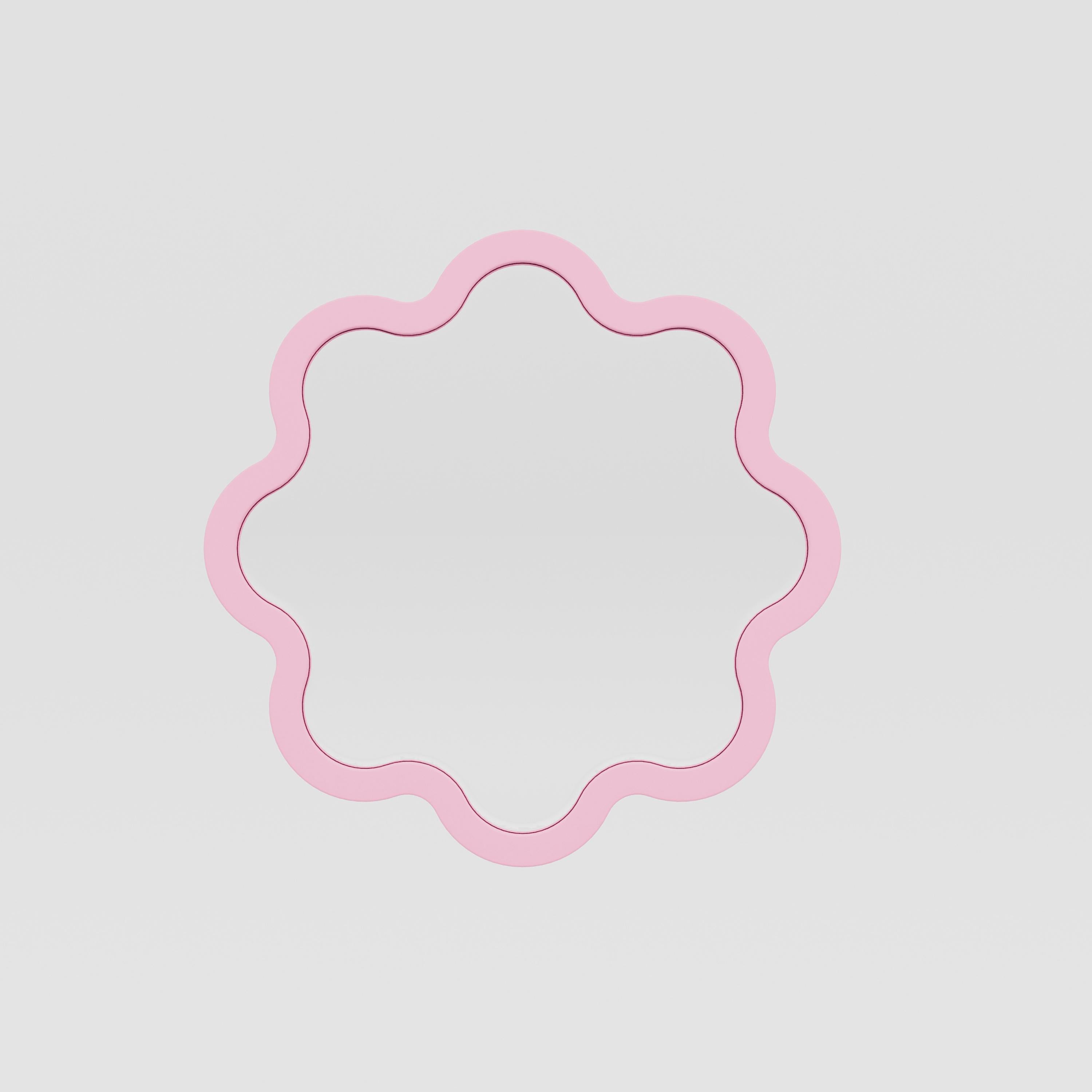 Miroir mural contemporain 'Hvyli Round 120' by Oitoproducts Cadre bleu en vente 1