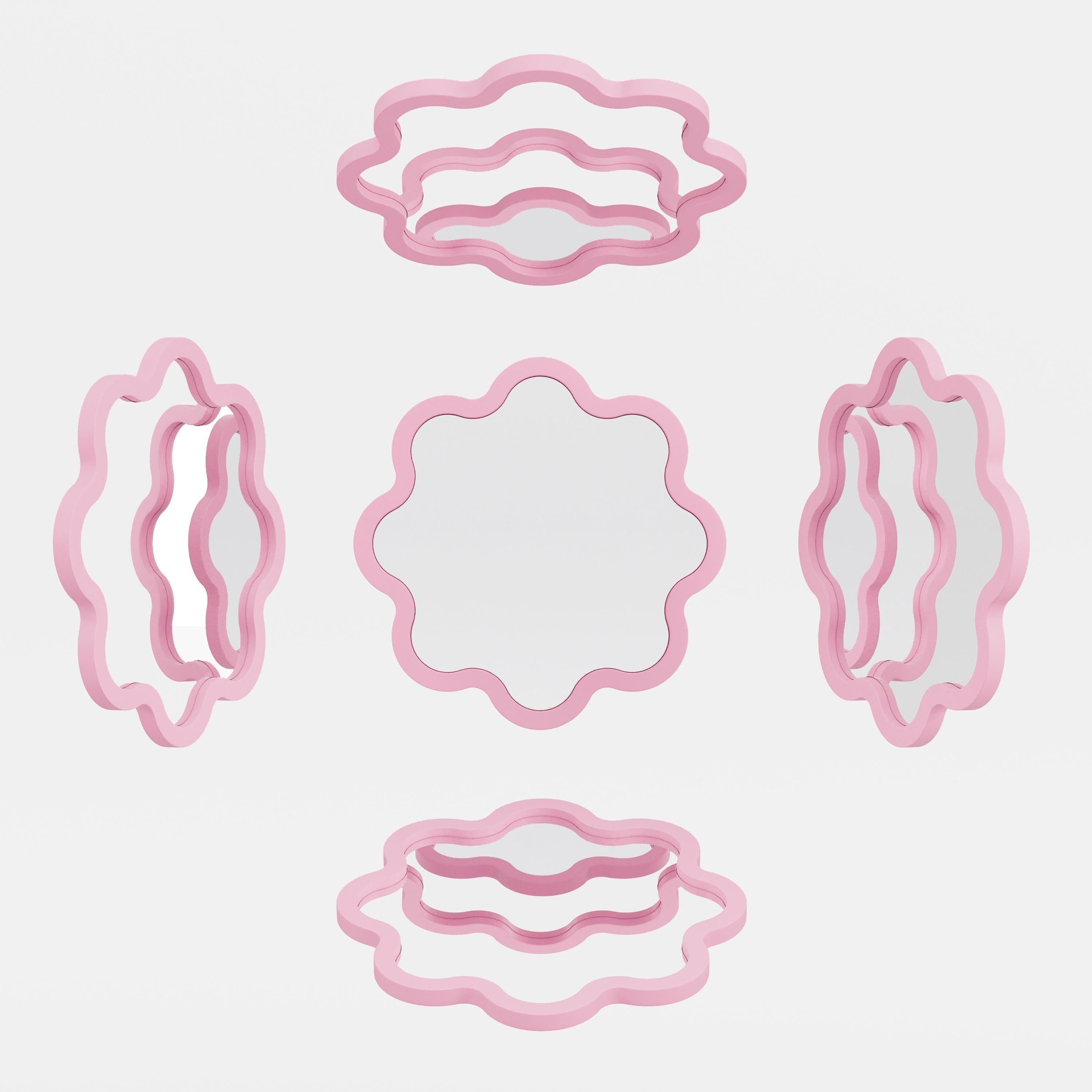 XXIe siècle et contemporain Miroir mural contemporain 'Hvyli Round 60' par Oitoproducts, cadre bleu en vente