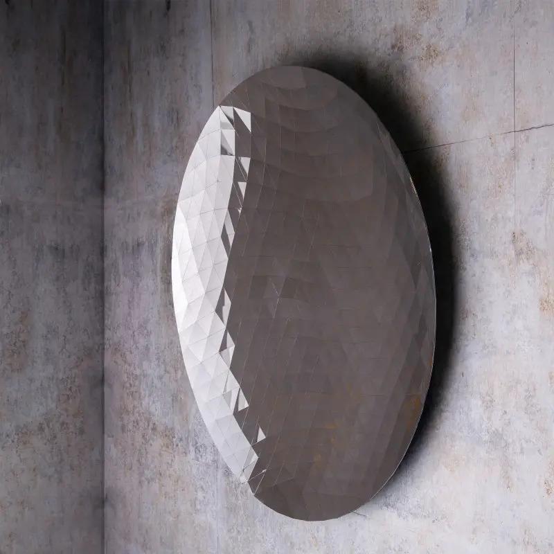 French Contemporary Wall Mirror in Faceted Silver Glass, Geometric Design 2020s For Sale