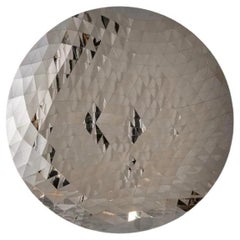 Contemporary Wall Mirror in Faceted Silver Glass, Geometric Design 2020s