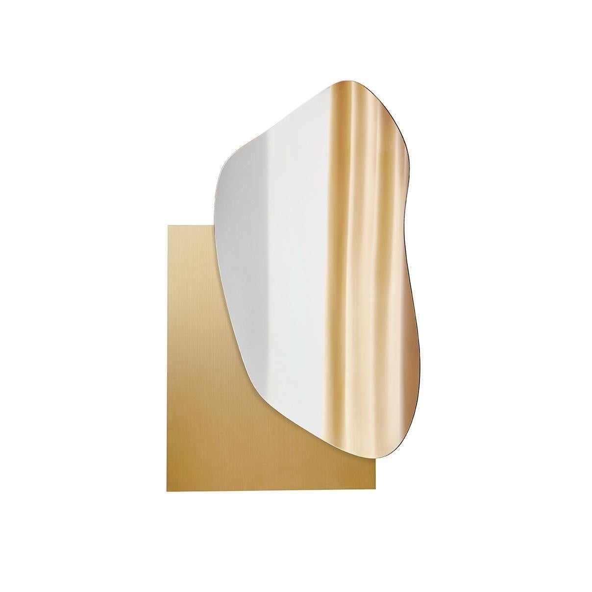 Painted Contemporary Wall Mirror 'Lake 1' by Noom, White Marble Statuario For Sale