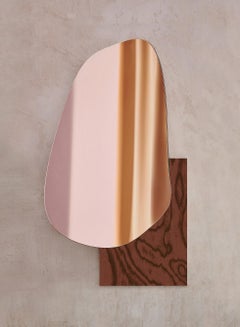 Contemporary Wall Mirror 'Lake 3' by Noom, ALPI Wood Veneer