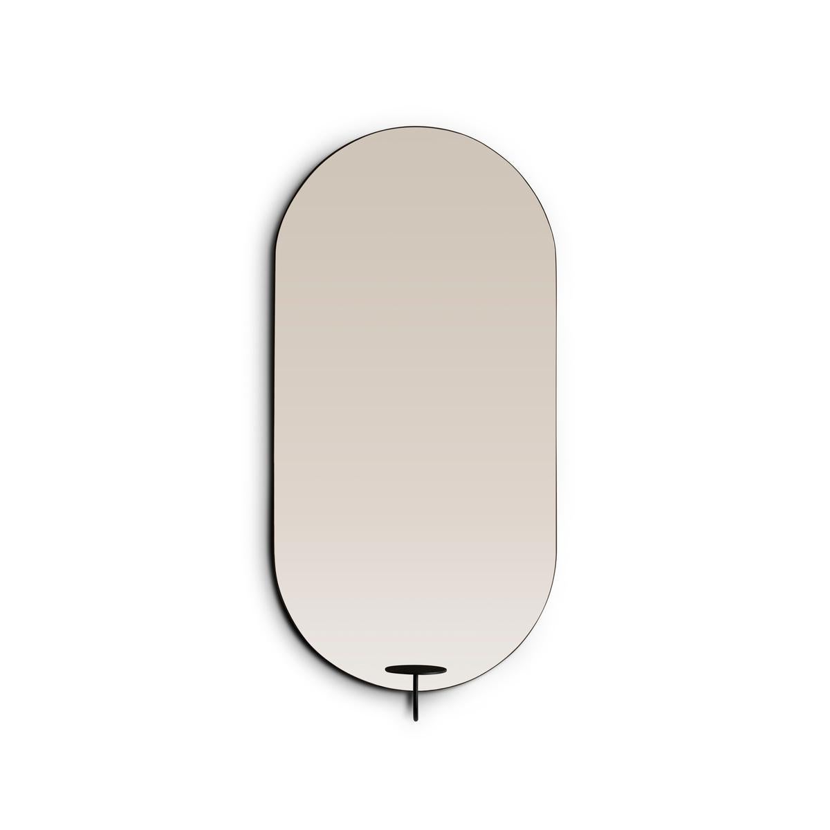Organic Modern Contemporary Wall Mirror 'Miró Miró' Oval, Vertical, Grey For Sale