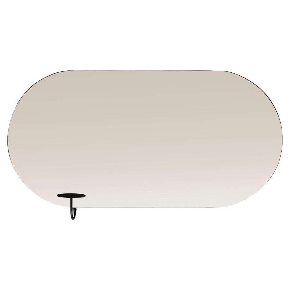 Contemporary Wall Mirror 'Miró Miró' Oval, Horizontal, Bronze For Sale