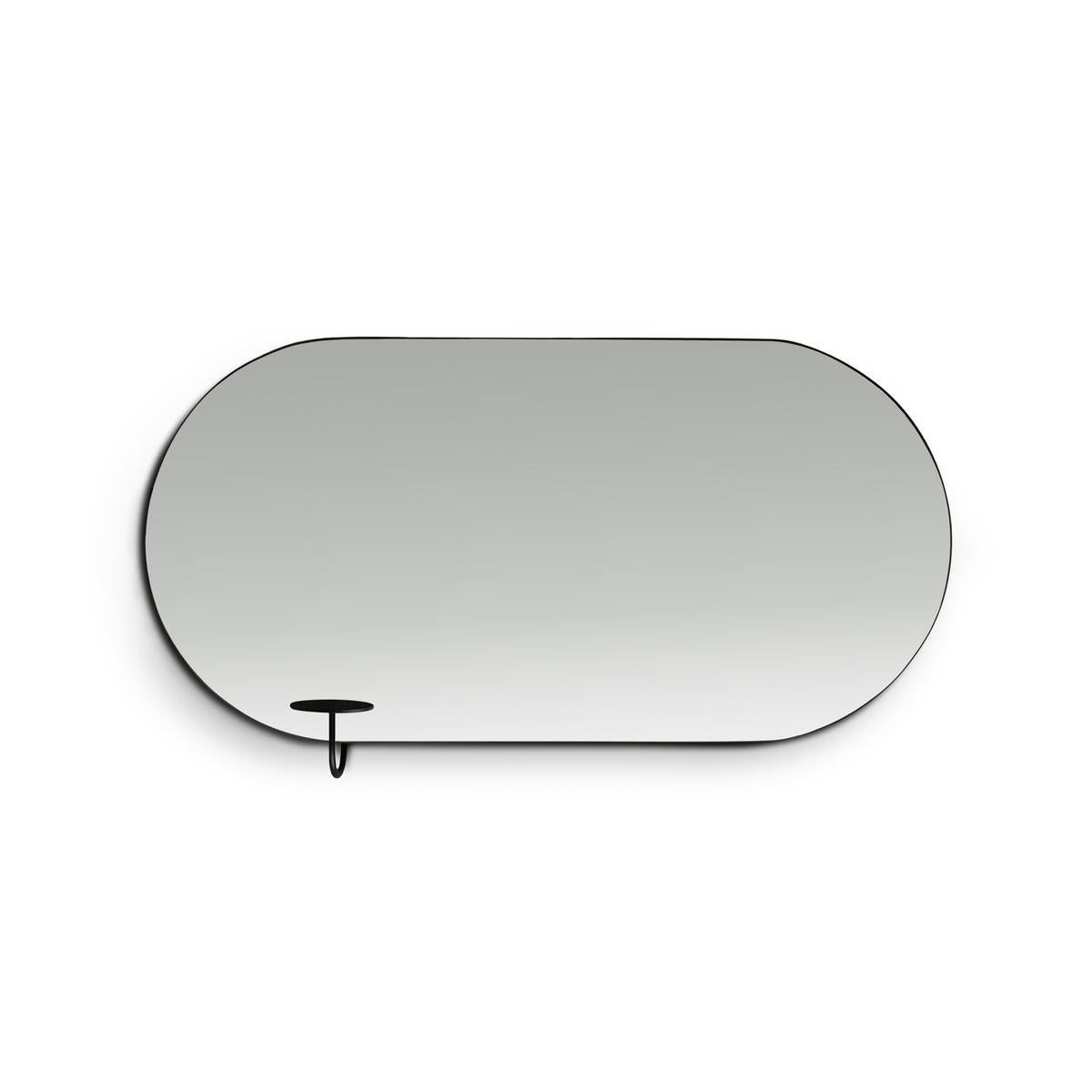 Danois Miroir mural contemporain ovale miroir Mir Mir, vertical, bronze en vente