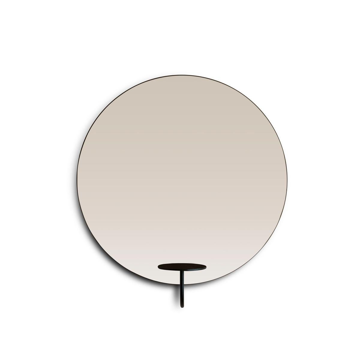 large grey round mirror