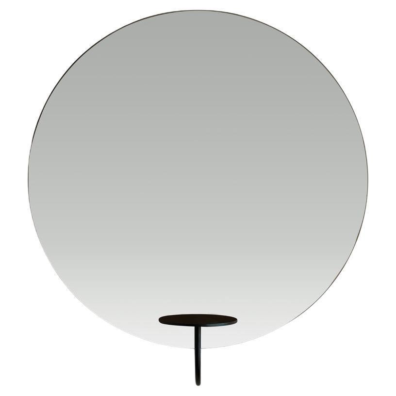 Contemporary Wall Mirror 'Miró Miró' Round, Large, Black For Sale