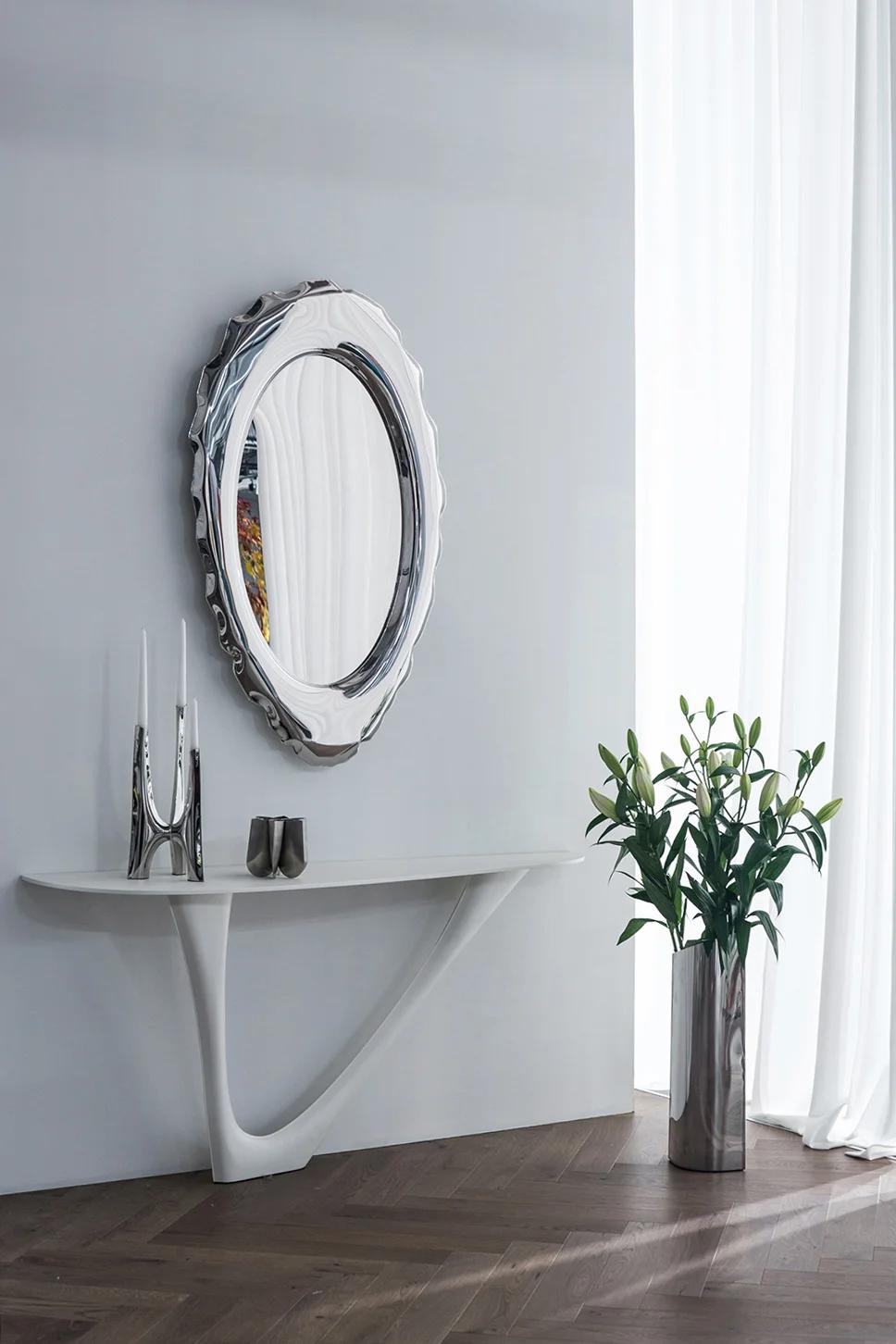 Polish Contemporary Wall Mirror 'Silex' by Zieta, Stainless Steel For Sale