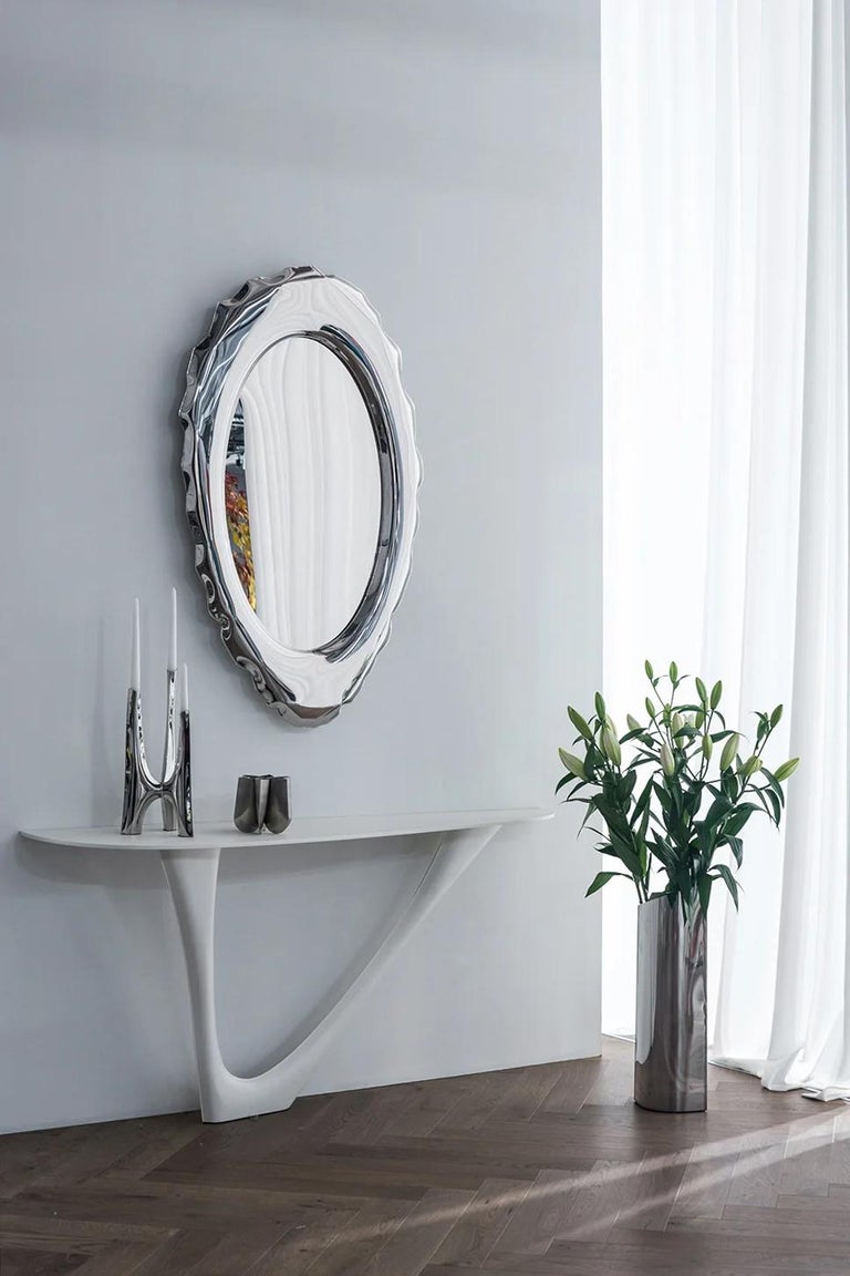 Polish Contemporary Wall Mirror 'Silex' by Zieta, Stainless Steel For Sale